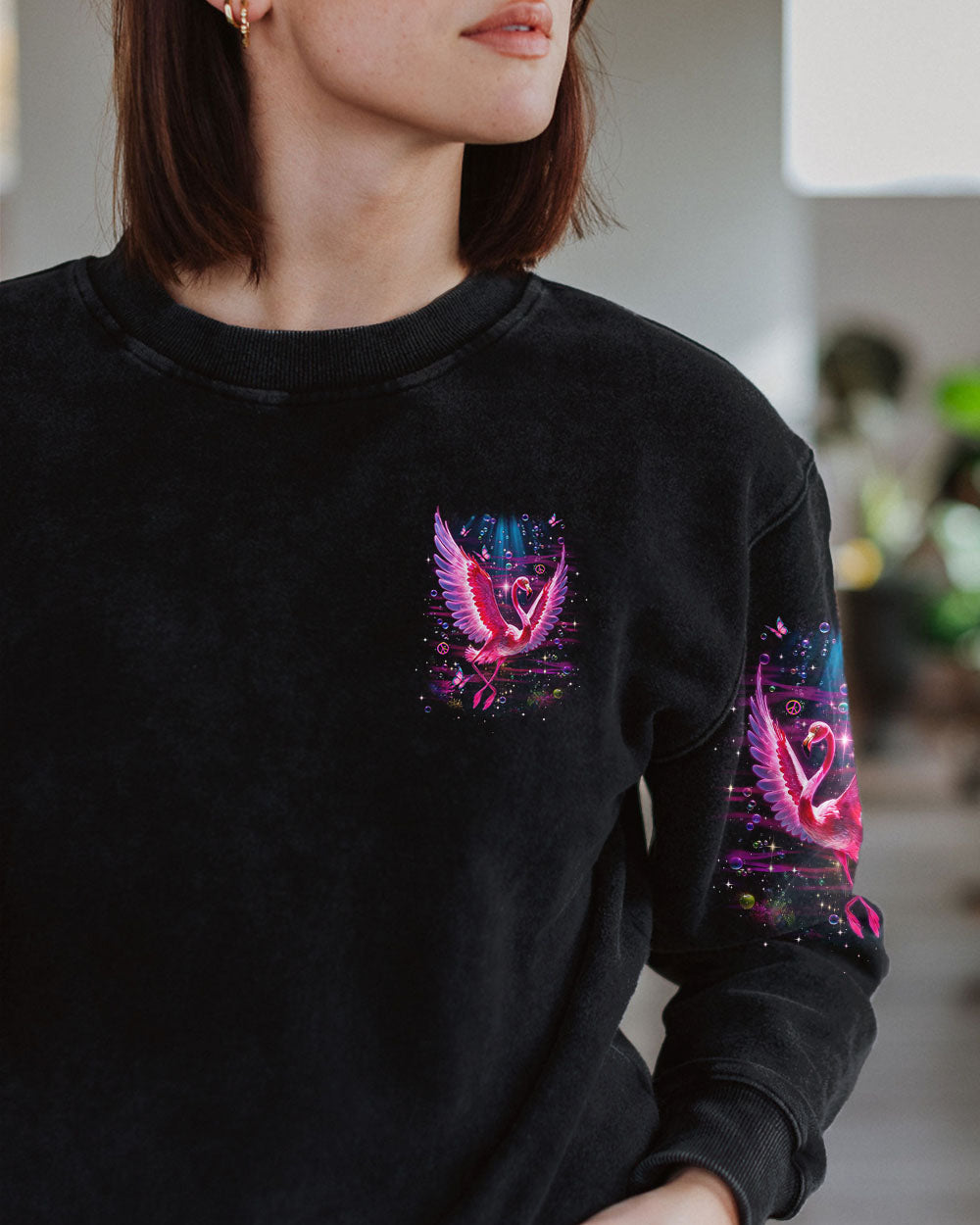 BE YOU THE WORLD WILL ADJUST FLAMINGO ALL OVER PRINT - YHDU2511241