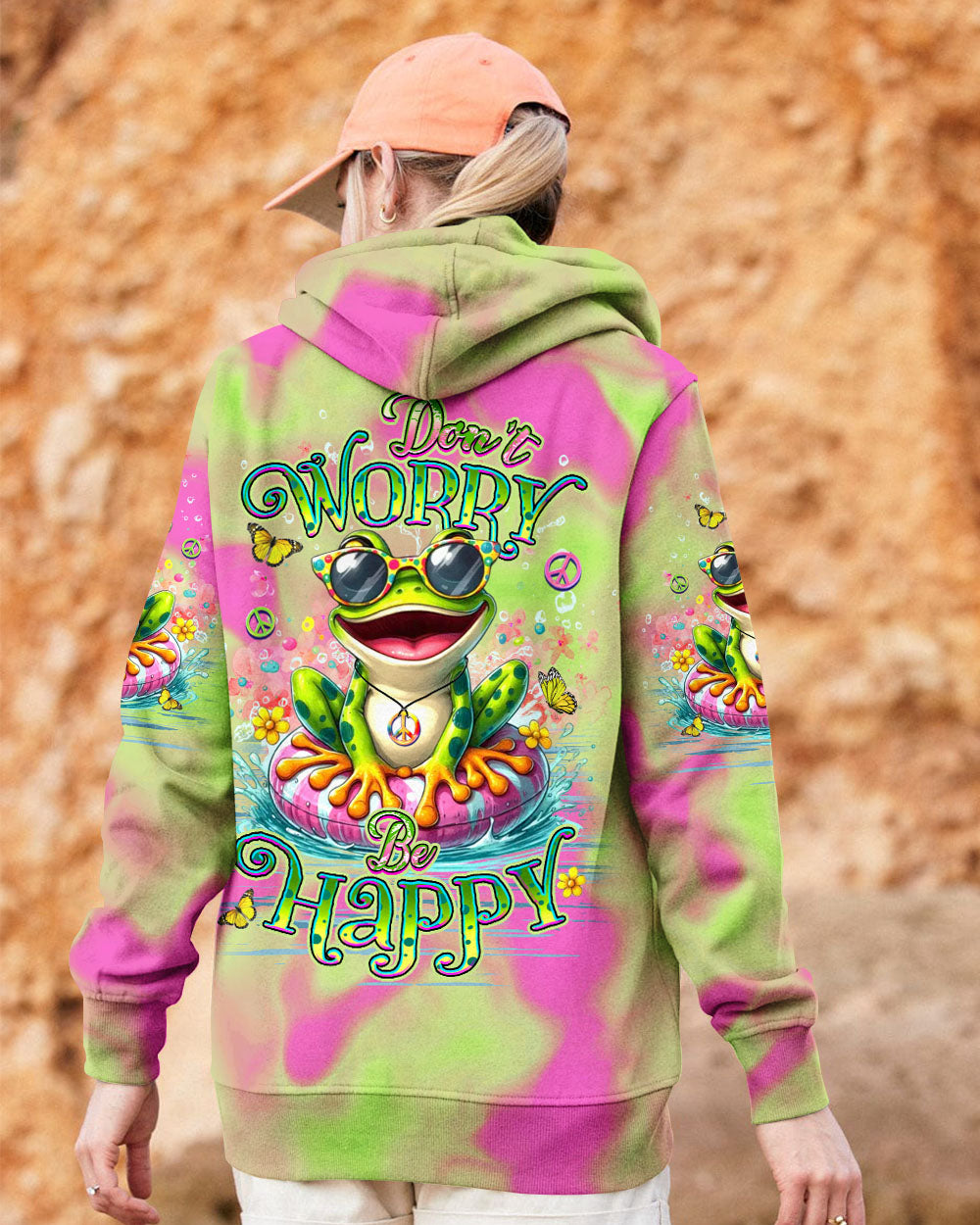 DON'T WORRY BE HAPPY FROG ALL OVER PRINT - YHDU2811243
