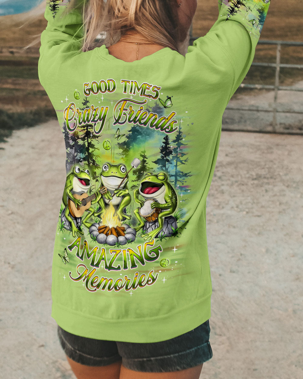 GOOD TIMES CRAZY FRIEND FROG ALL OVER PRINT - YHDU3012241