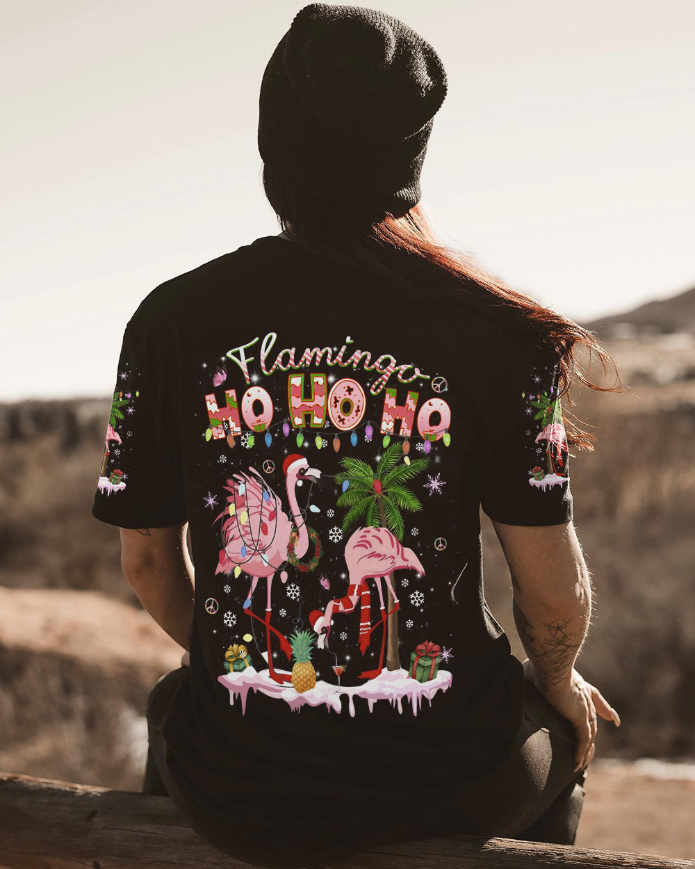 FLAMINGO HO HO HO CHRISTMAS ALL OVER PRINT - YHDU311231