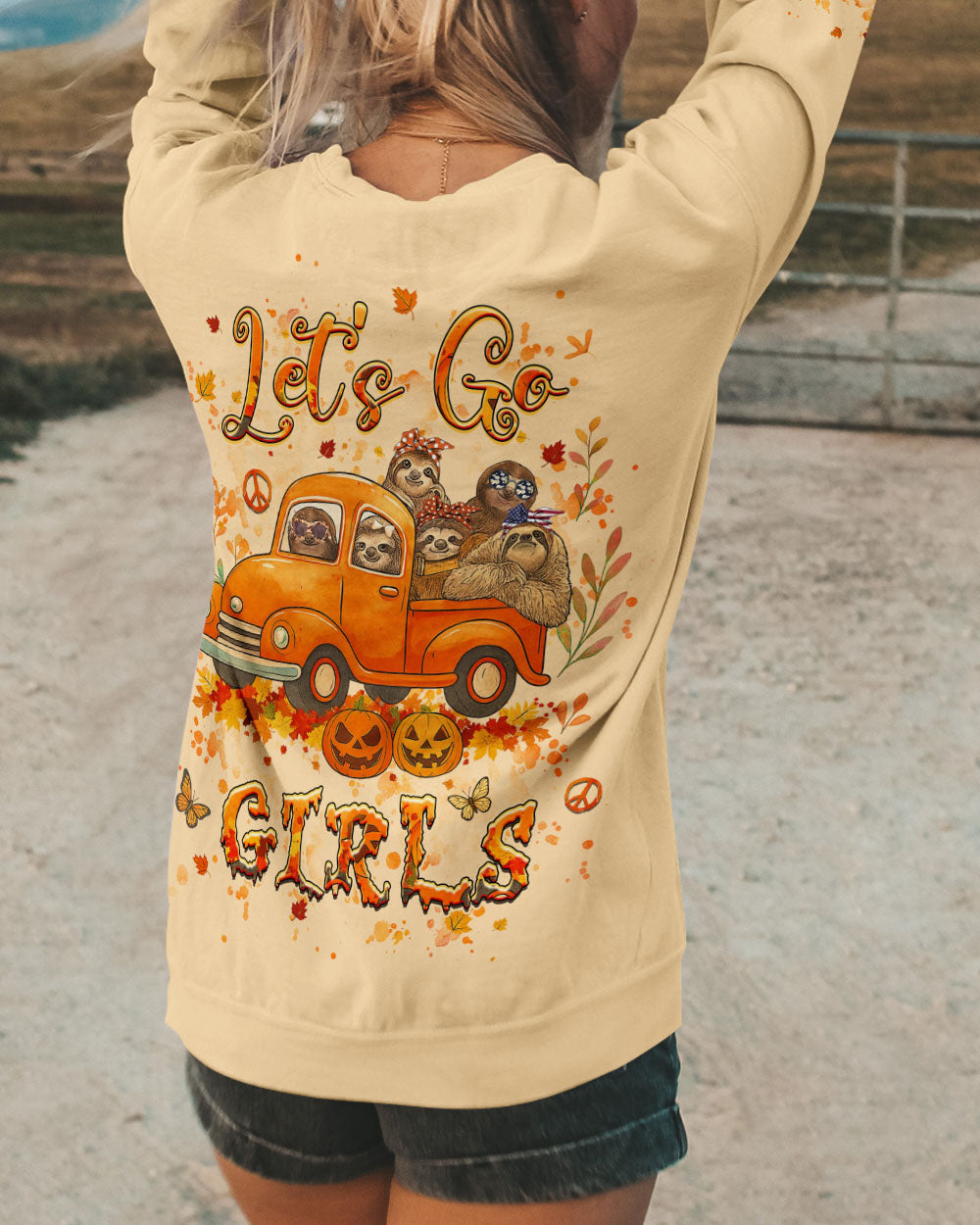 LET'S GO GIRLS SLOTH ALL OVER  PRINT - YHHG0108252