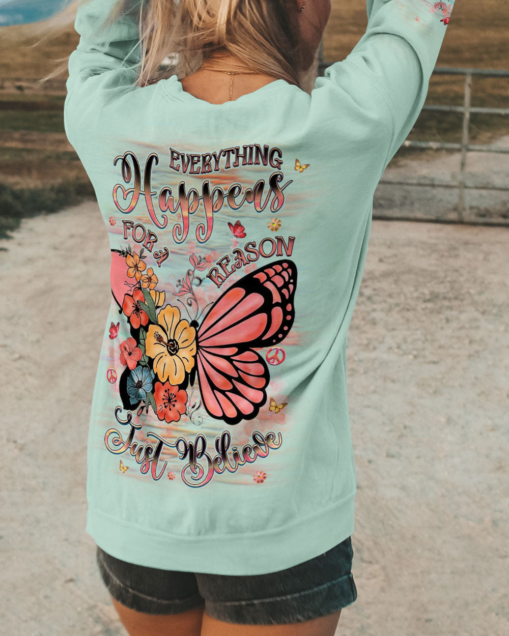 JUST BELIEVE BUTTERFLY ALL OVER PRINT - YHHG0110241