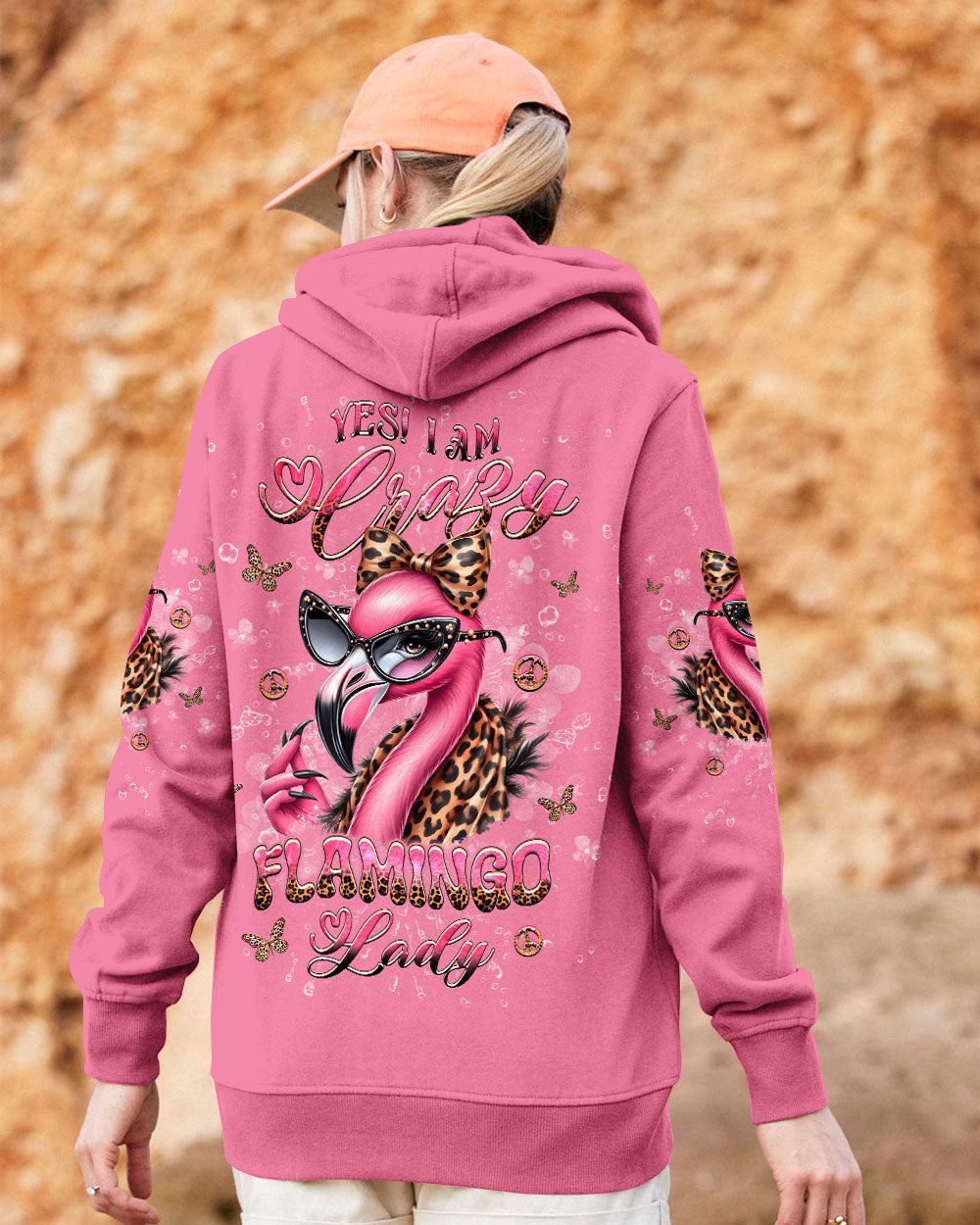 YES I'M THE CRAZY FLAMINGO LADY ALL OVER PRINT - YHHG0312242
