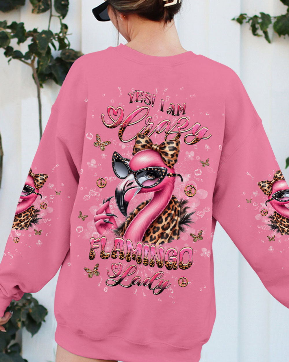 YES I'M THE CRAZY FLAMINGO LADY ALL OVER PRINT - YHHG0312242