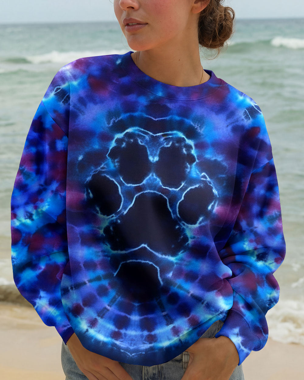NEON PURPLE SWIRL PAW ALL OVER PRINT - YHHG0501261
