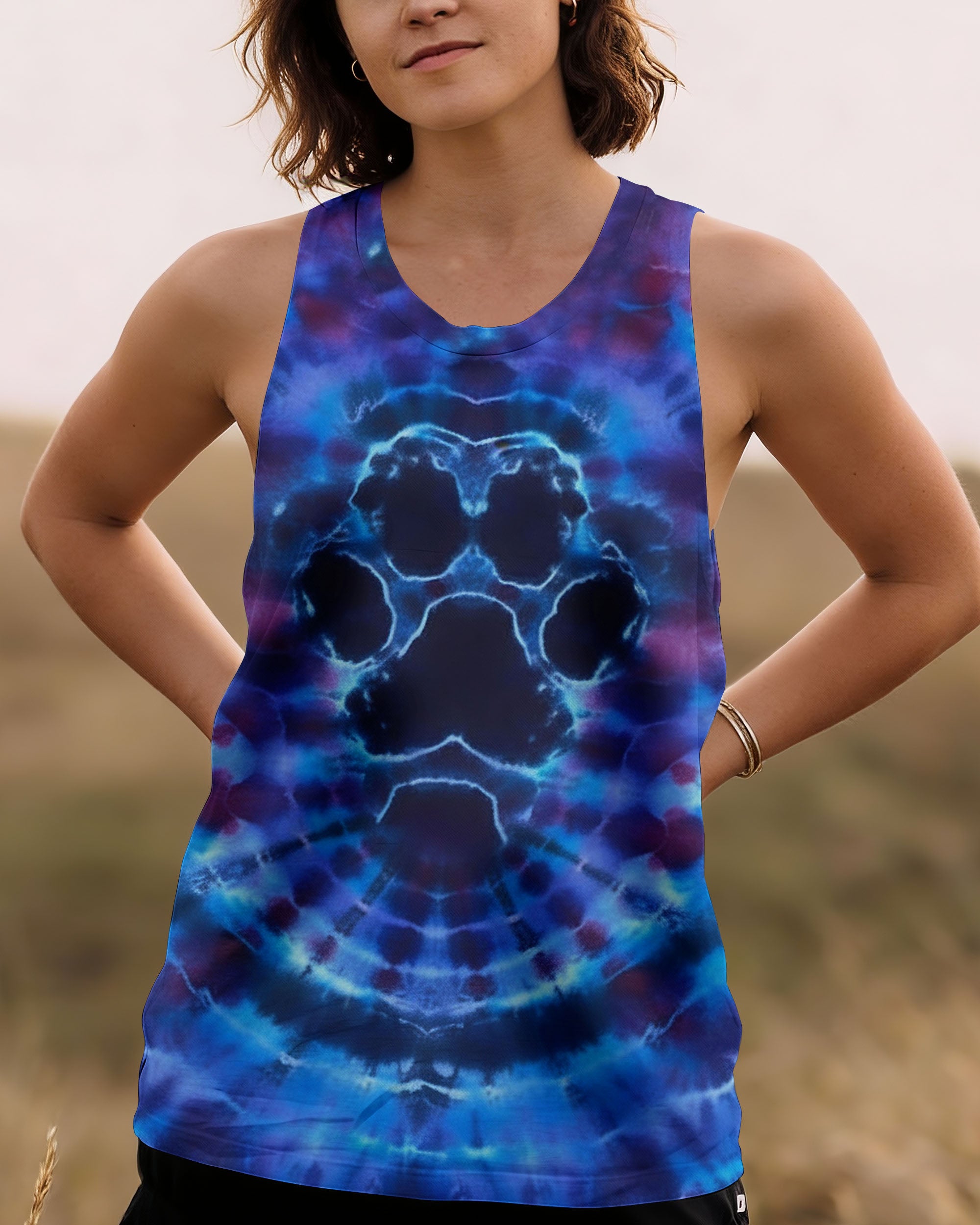 NEON PURPLE SWIRL PAW ALL OVER PRINT - YHHG0501261