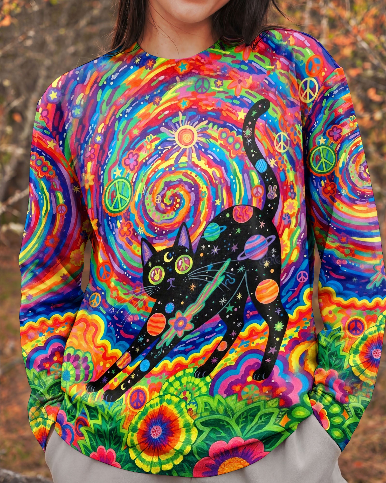 COSMIC HIPPIE CAT ALL OVER PRINT - YHHG0701263