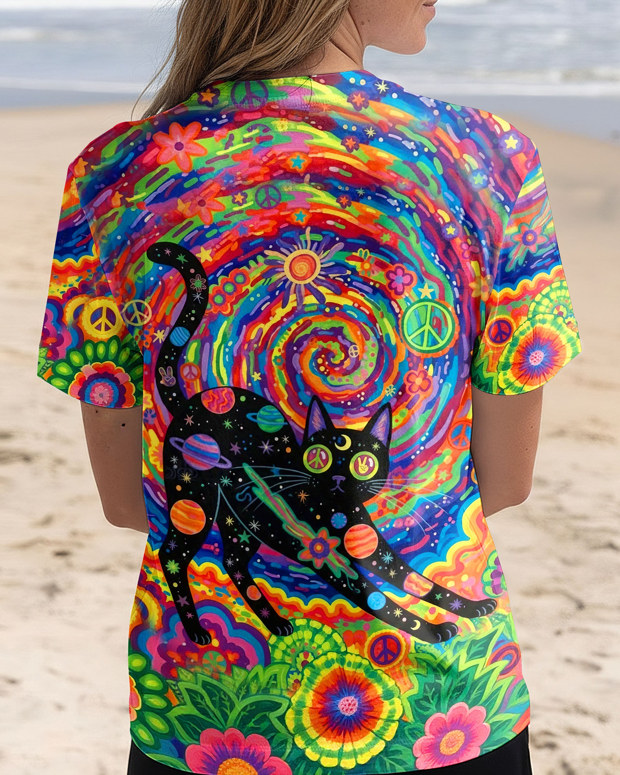 COSMIC HIPPIE CAT ALL OVER PRINT - YHHG0701263