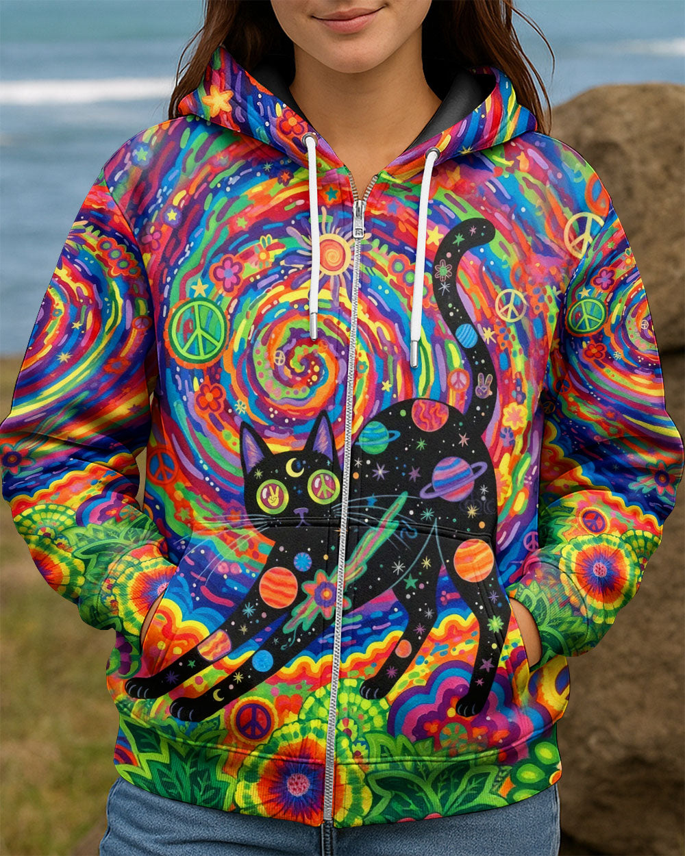 COSMIC HIPPIE CAT ALL OVER PRINT - YHHG0701263