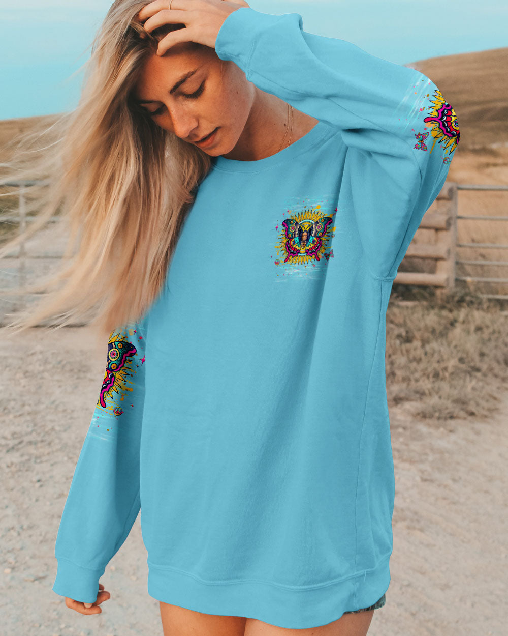 BE YOU THE WORLD WILL ADJUST BUTTERFLY ALL OVER PRINT - YHHG0710253