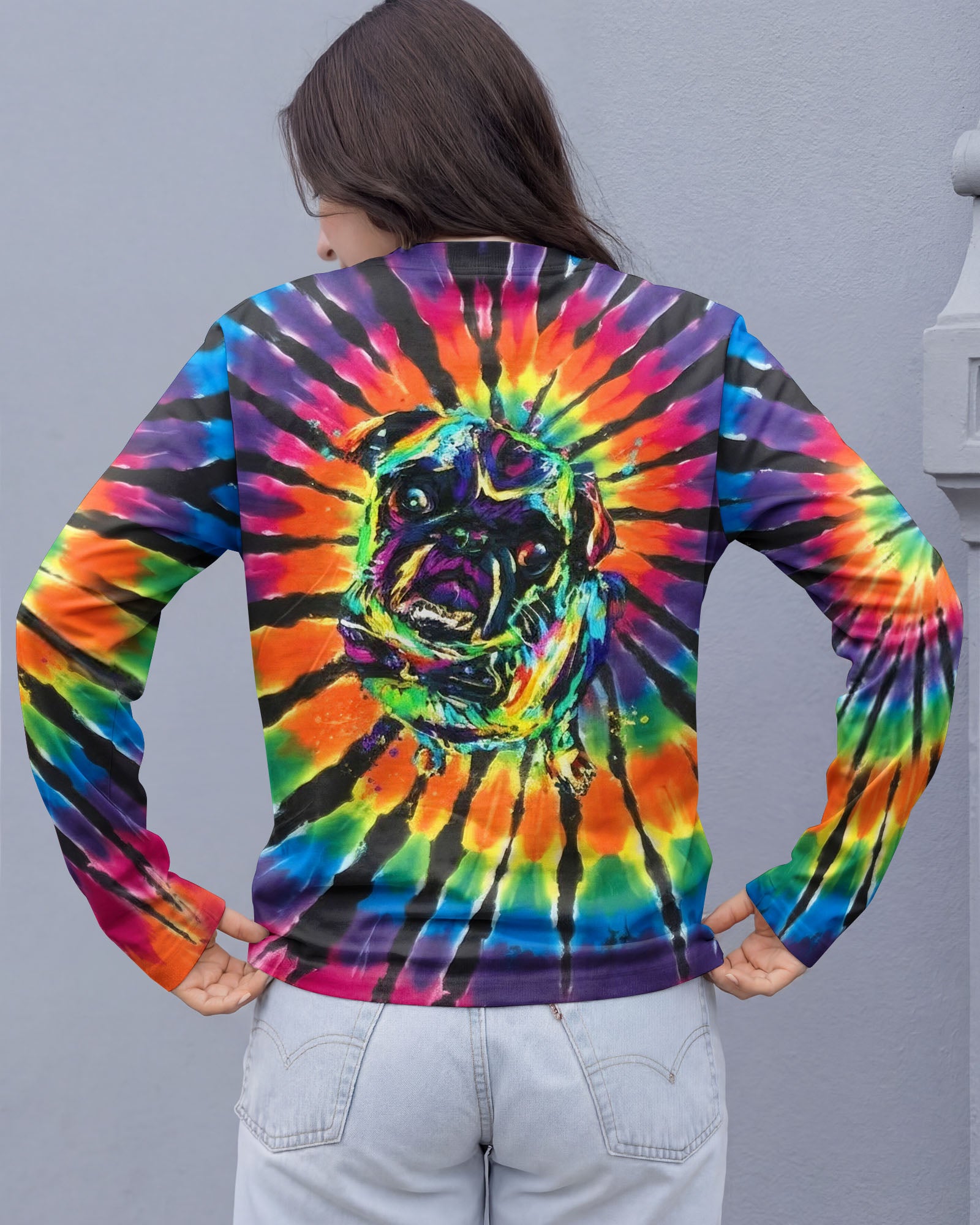 RADIANT SWIRL FUNNY PUG DOG ALL OVER PRINT - YHHG1002262