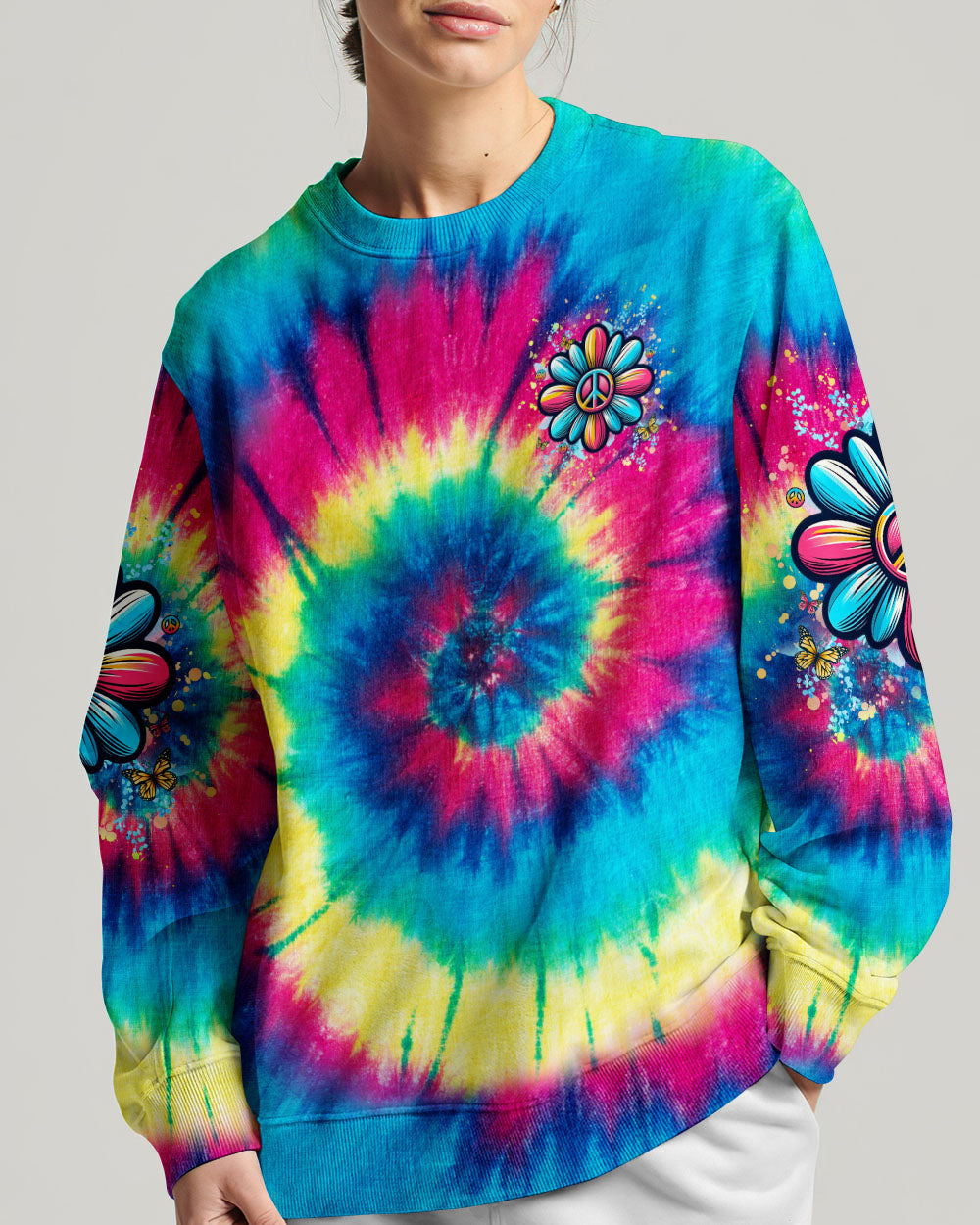 PEACE Y'ALL TIE DYE ALL OVER PRINT - YHHG1106244