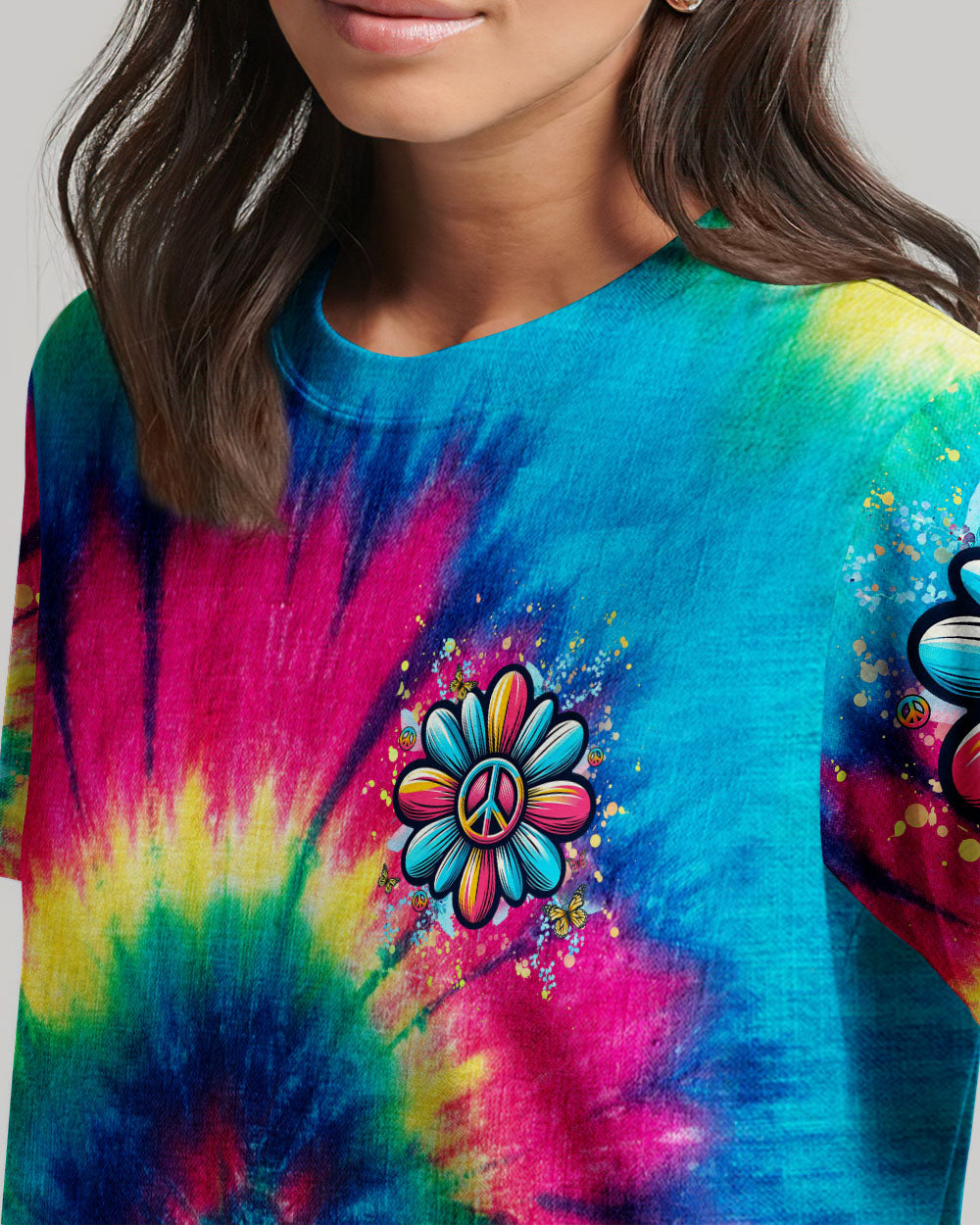 PEACE Y'ALL TIE DYE ALL OVER PRINT - YHHG1106244