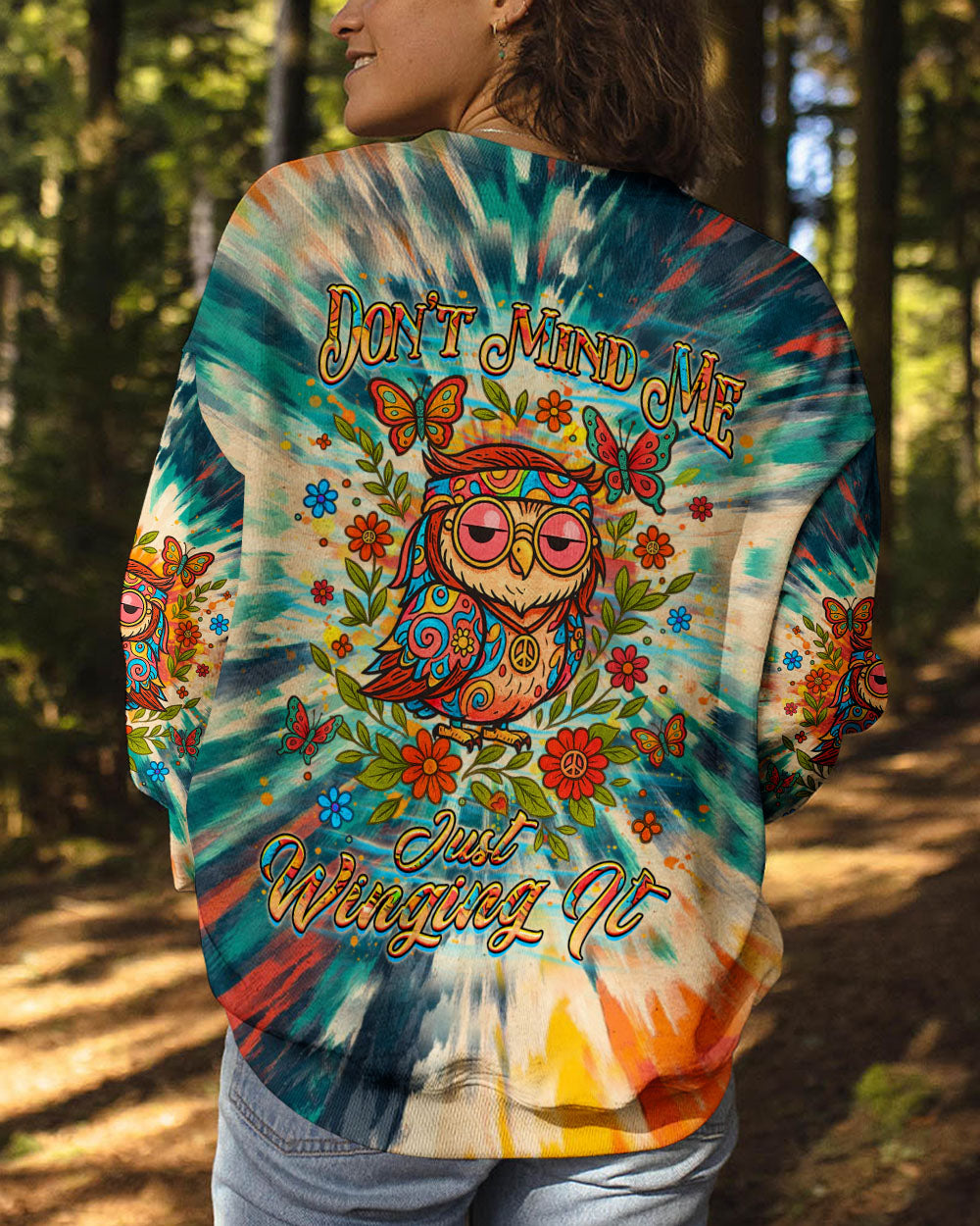 DON'T MIND ME JUST WINGING IT OWL ALL OVER PRINT - YHHG1107252