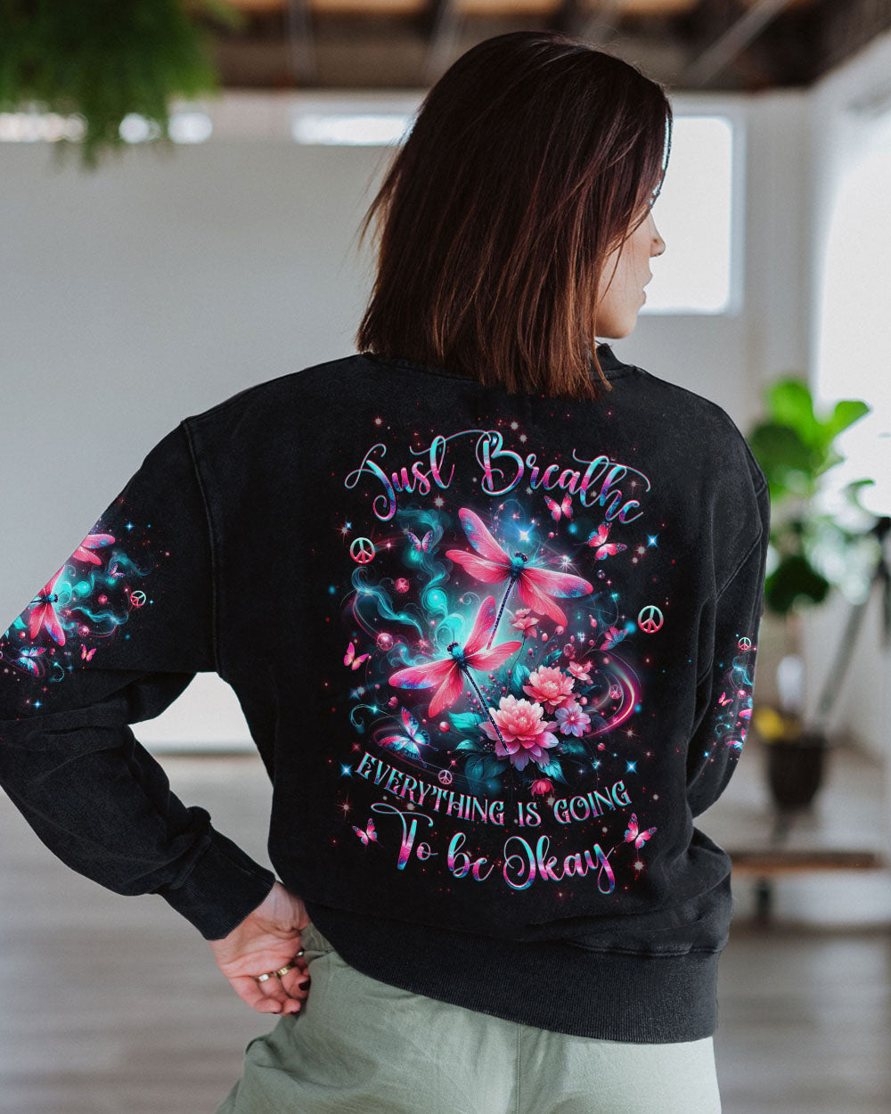 JUST BREATHE DRAGONFLY ALL OVER PRINT - YHHG1403252