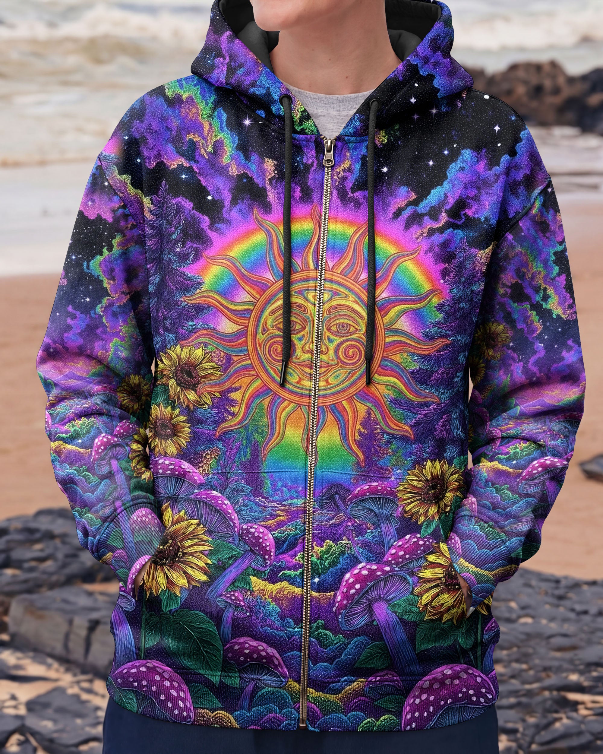 RADIANT TRIPPY HIPPIE SUN ALL OVER PRINT - YHHG1501261