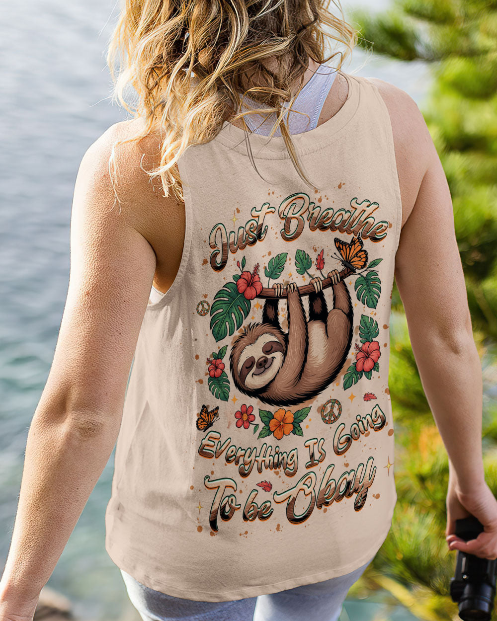 JUST BREATHE SLOTH ALL OVER PRINT - YHHG1509251