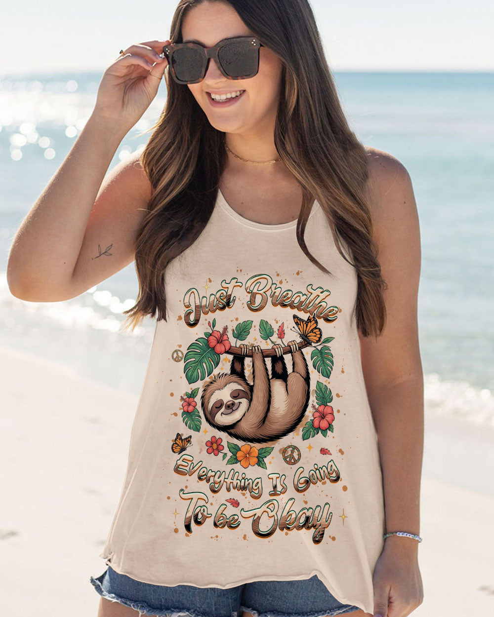 JUST BREATHE SLOTH ALL OVER PRINT - YHHG1509251