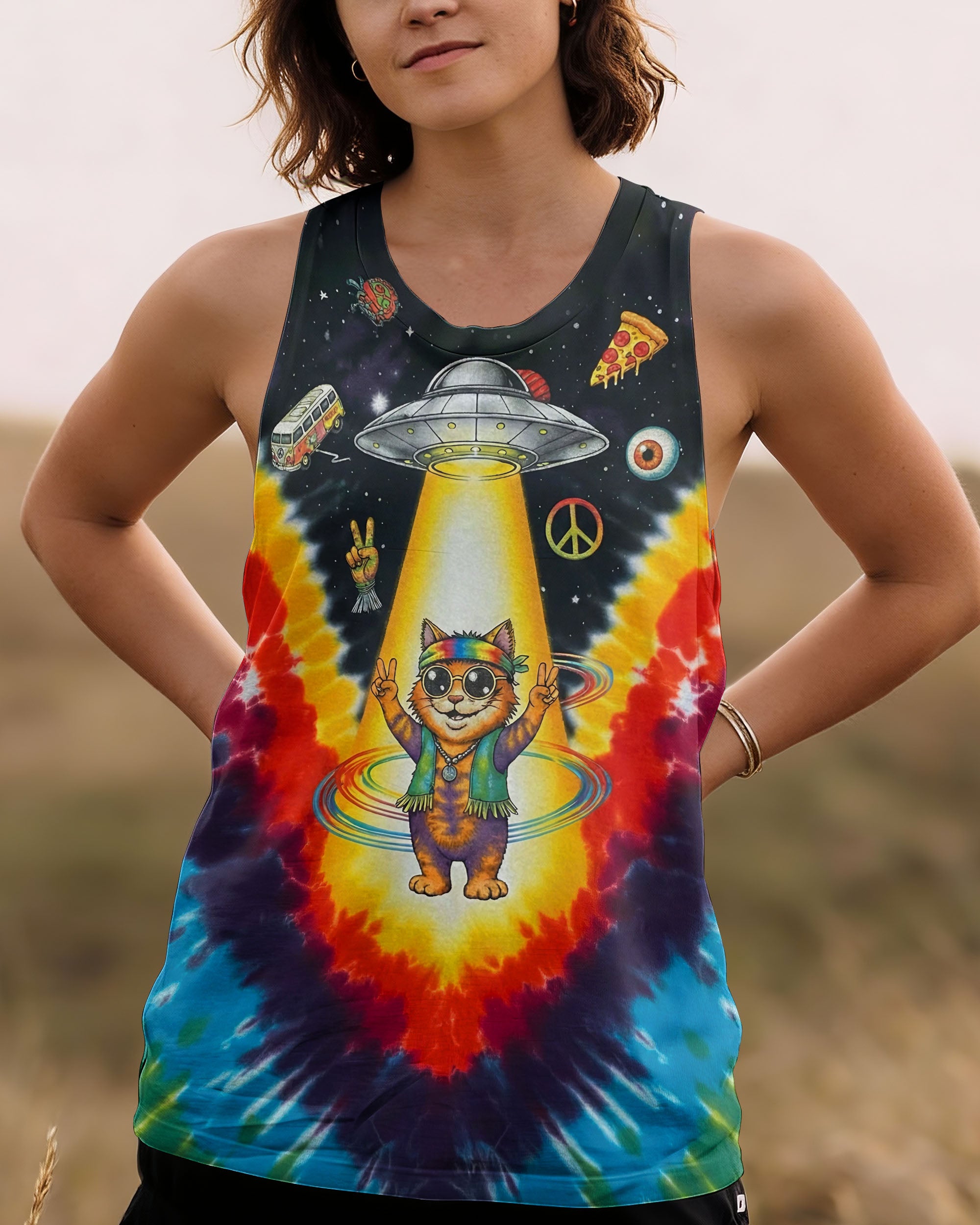 GALACTIC HIPPIE CAT ALL OVER PRINT - YHHG1901262