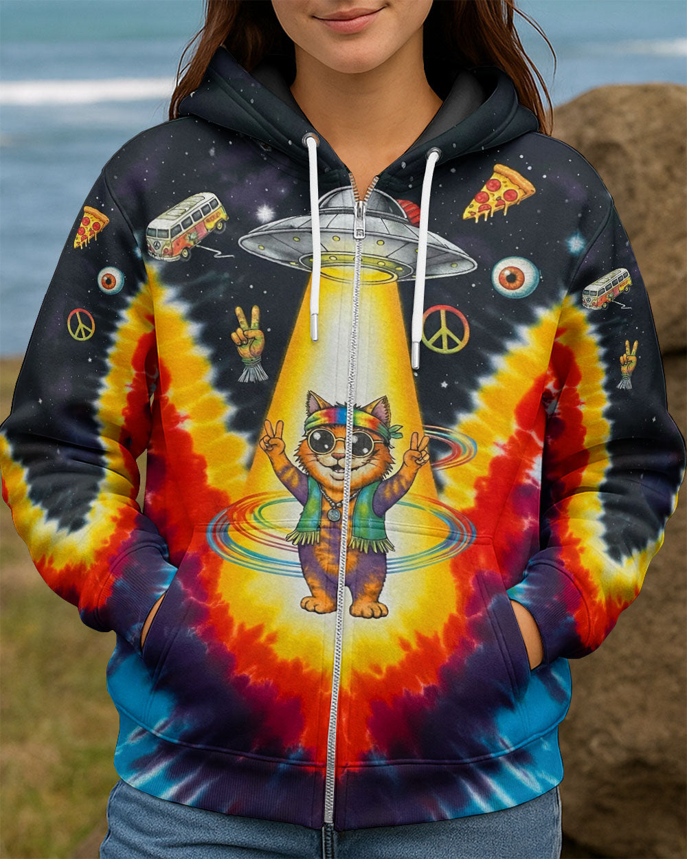 GALACTIC HIPPIE CAT ALL OVER PRINT - YHHG1901262