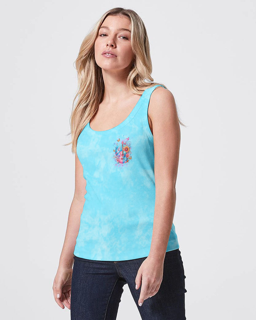 PEACE LOVE ROCK 'N' ROLL GUITAR ALL OVER PRINT - YHHG1904244