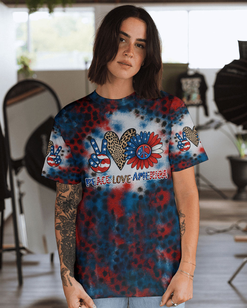 PEACE LOVE AMERICA ALL OVER PRINT - YHHG1905253