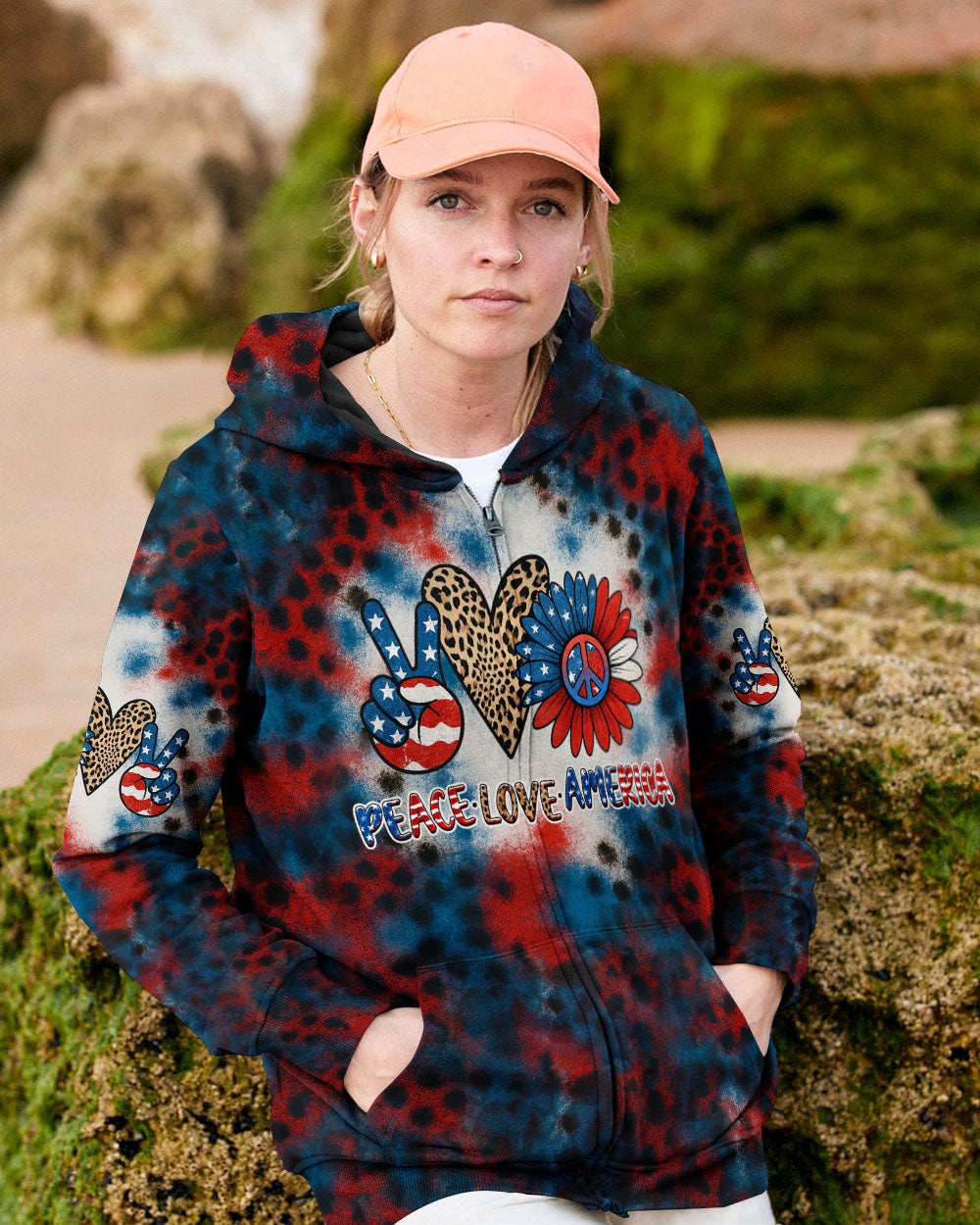 PEACE LOVE AMERICA ALL OVER PRINT - YHHG1905253