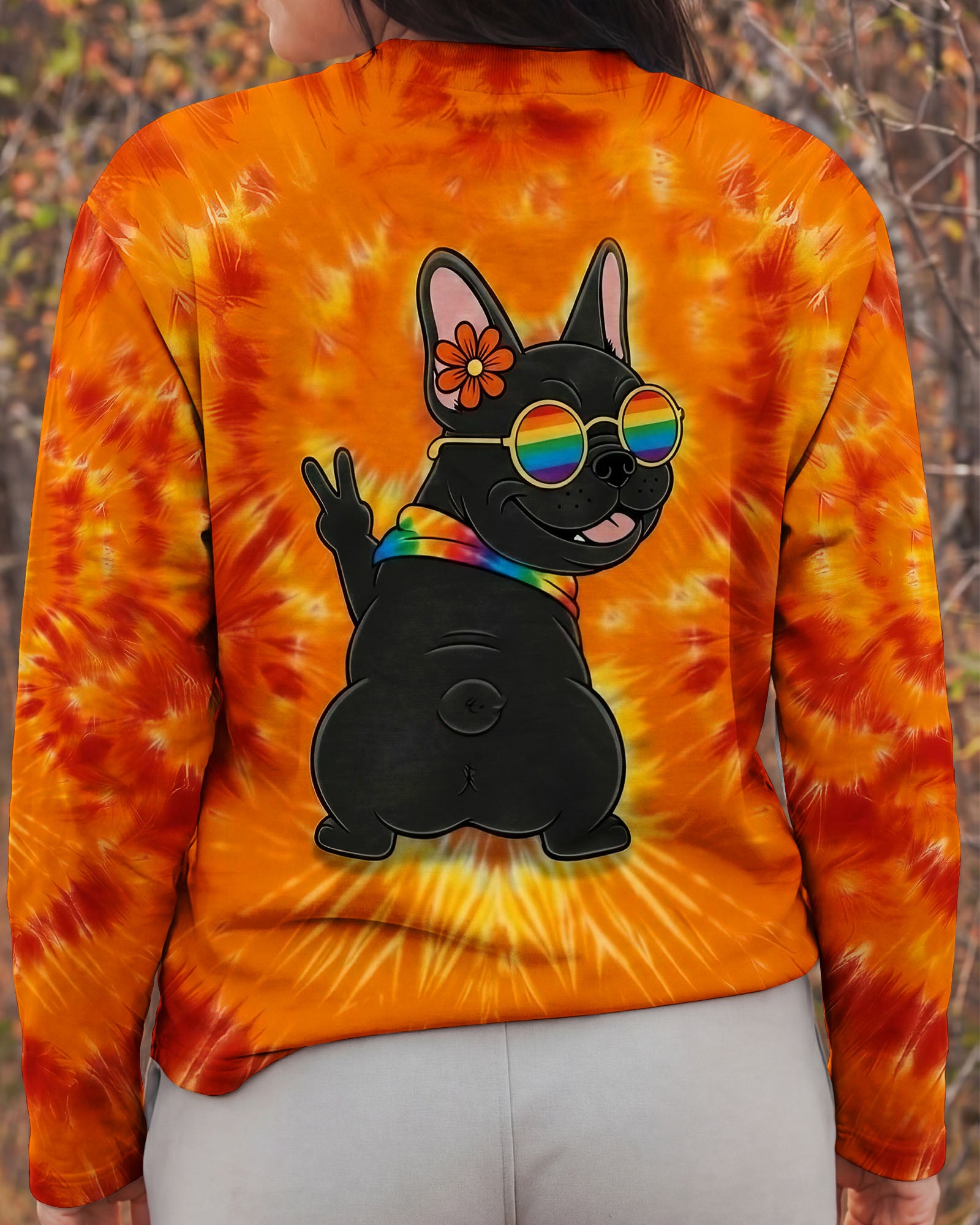 RADIANT GROOVY HIPPIE FRENCH BULLDOG ALL OVER PRINT - YHHG2001261