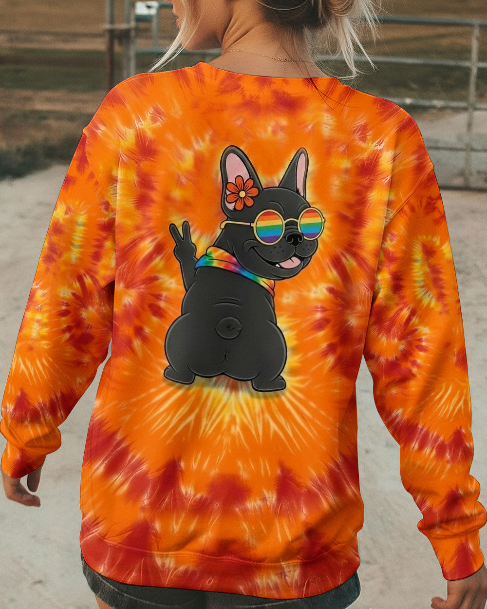 RADIANT GROOVY HIPPIE FRENCH BULLDOG ALL OVER PRINT - YHHG2001261