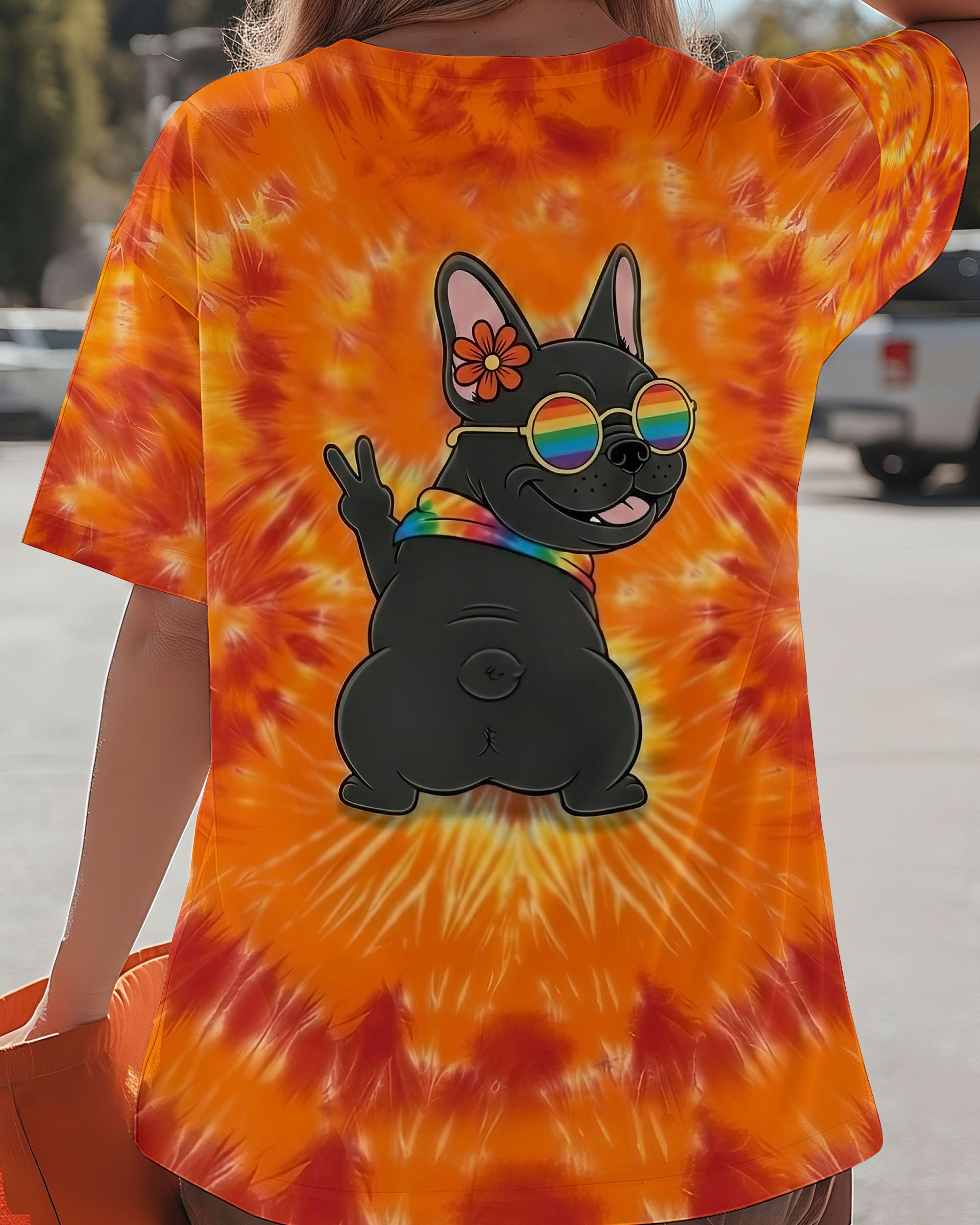 RADIANT GROOVY HIPPIE FRENCH BULLDOG ALL OVER PRINT - YHHG2001261