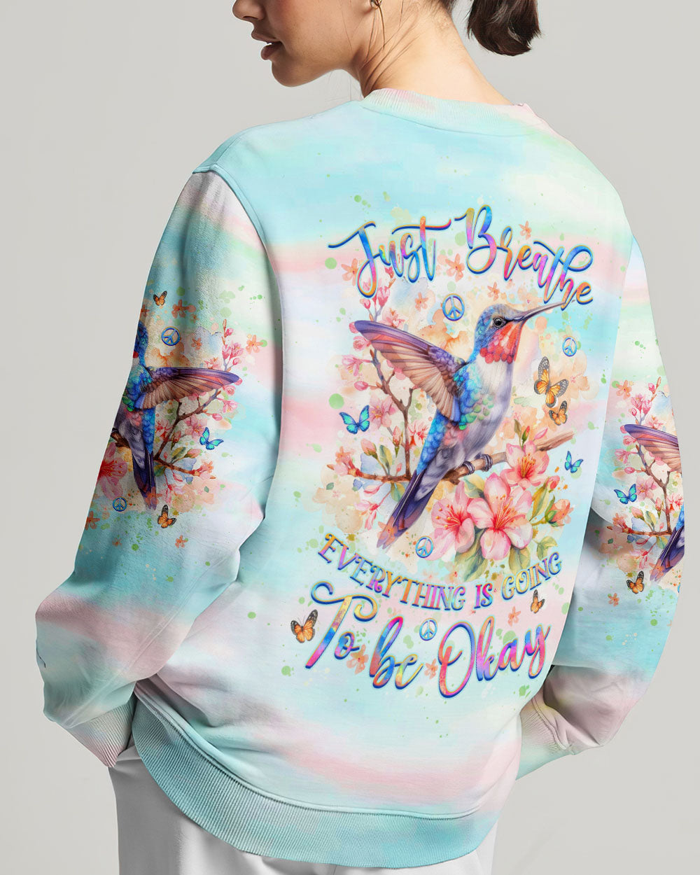 JUST BREATHE HUMMINGBIRD ALL OVER PRINT - YHHG2105241