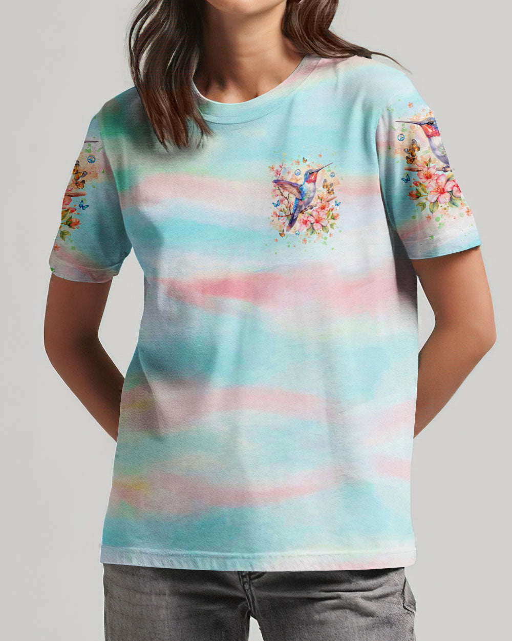 JUST BREATHE HUMMINGBIRD ALL OVER PRINT - YHHG2105241