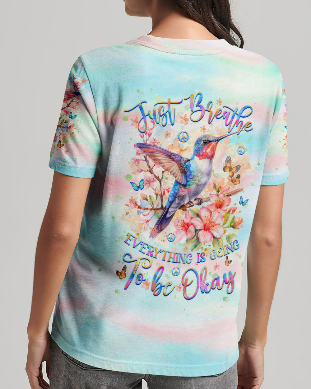 JUST BREATHE HUMMINGBIRD ALL OVER PRINT - YHHG2105241