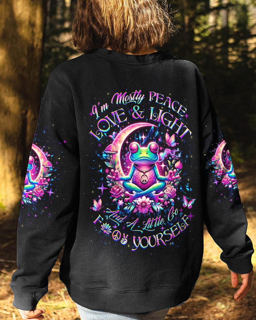 I'M MOSTLY PEACE LOVE AND LIGHT FROG ALL OVER PRINT - YHHG2204241