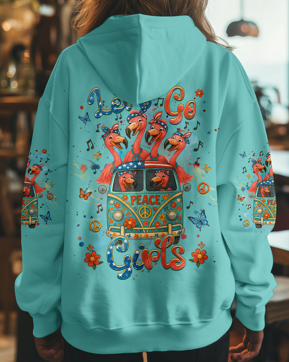 LET'S GO GIRLS FLAMINGO ALL OVER PRINT - YHHG2205254