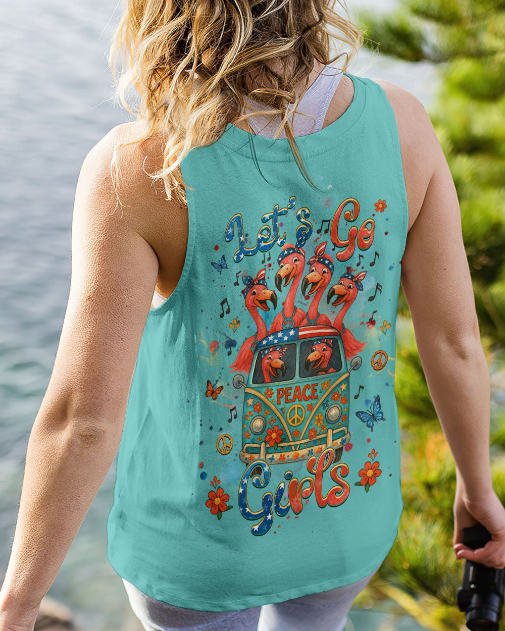 LET'S GO GIRLS FLAMINGO ALL OVER PRINT - YHHG2205254