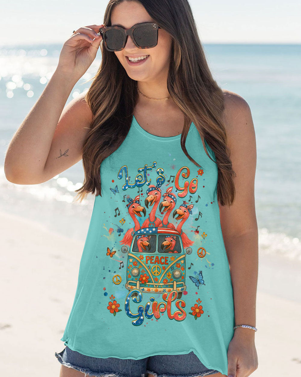 LET'S GO GIRLS FLAMINGO ALL OVER PRINT - YHHG2205254