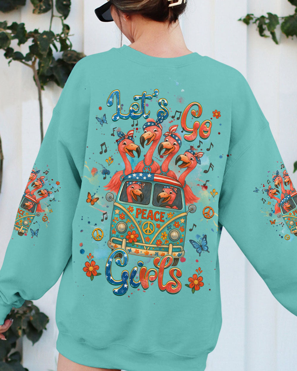 LET'S GO GIRLS FLAMINGO ALL OVER PRINT - YHHG2205254