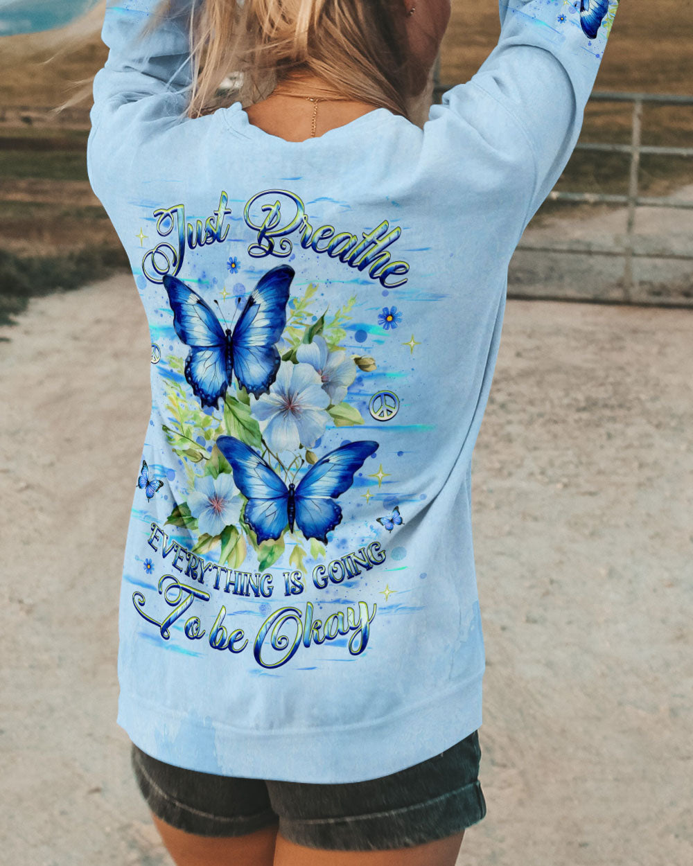 JUST BREATHE BUTTERFLY ALL OVER PRINT - YHHG2301252