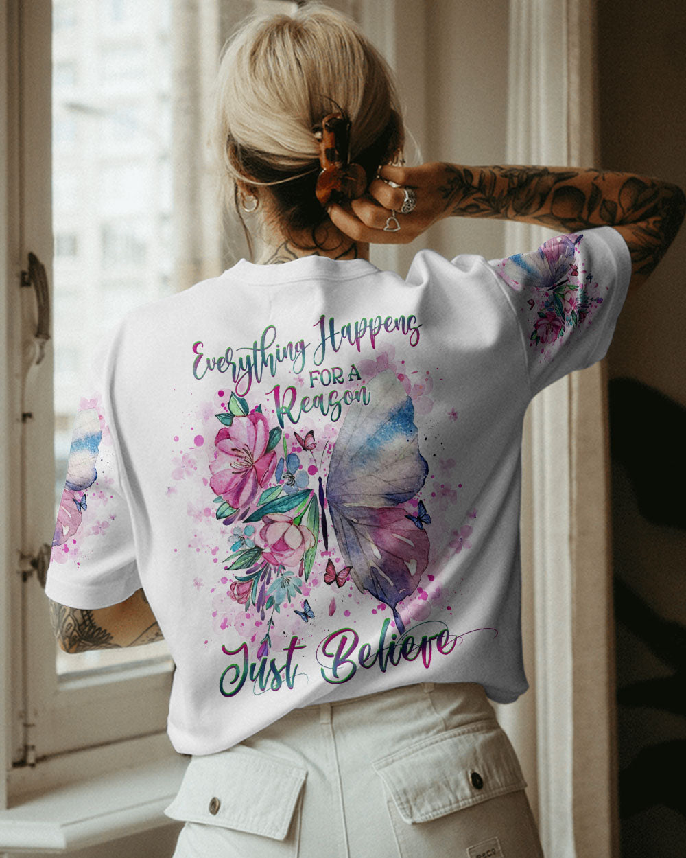 JUST BELIEVE BUTTERFLY ALL OVER PRINT - YHHG2306231