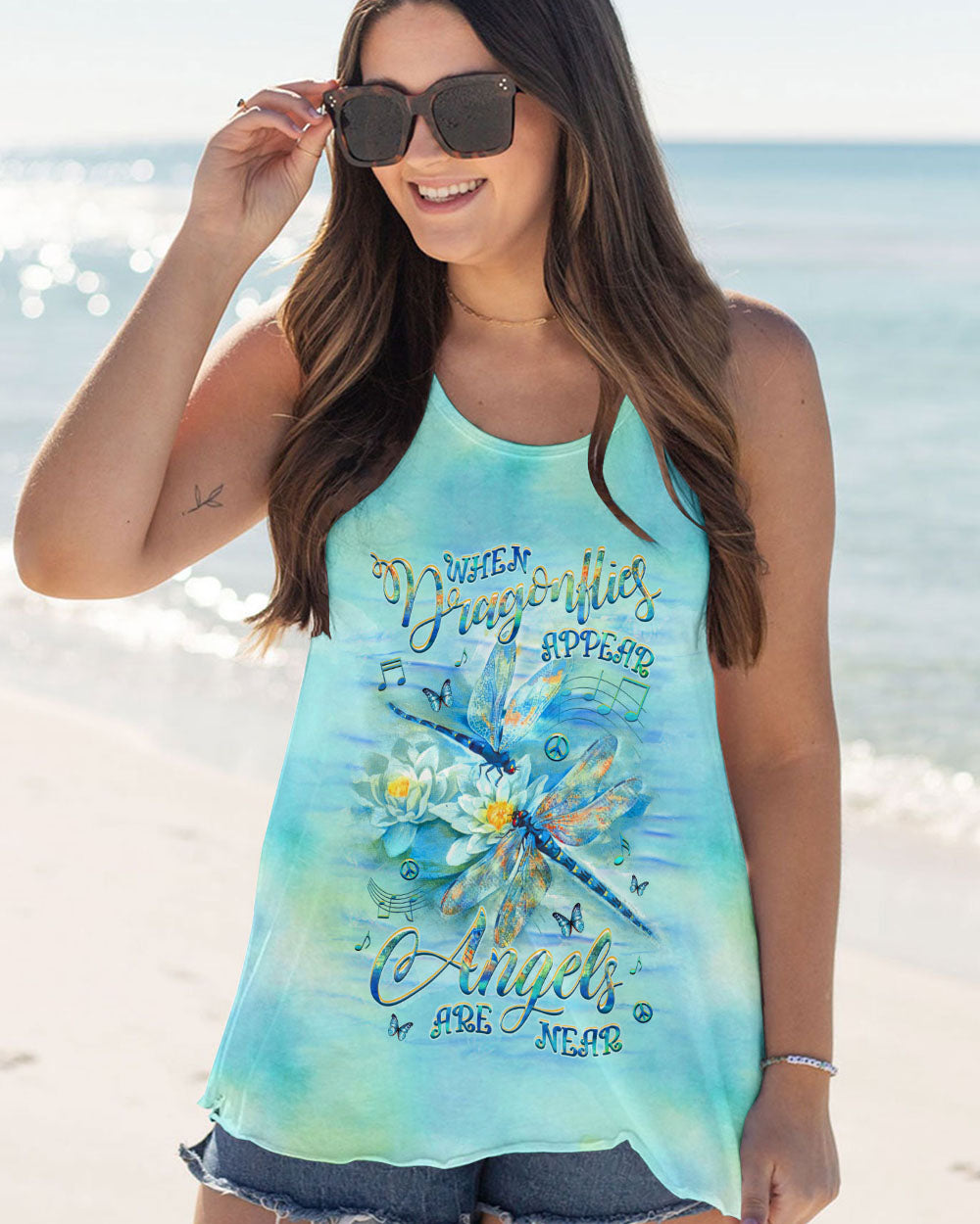 WHEN DRAGONFLIES APPEAR ANGELS ARE NEAR ALL OVER PRINT - YHHG2309241