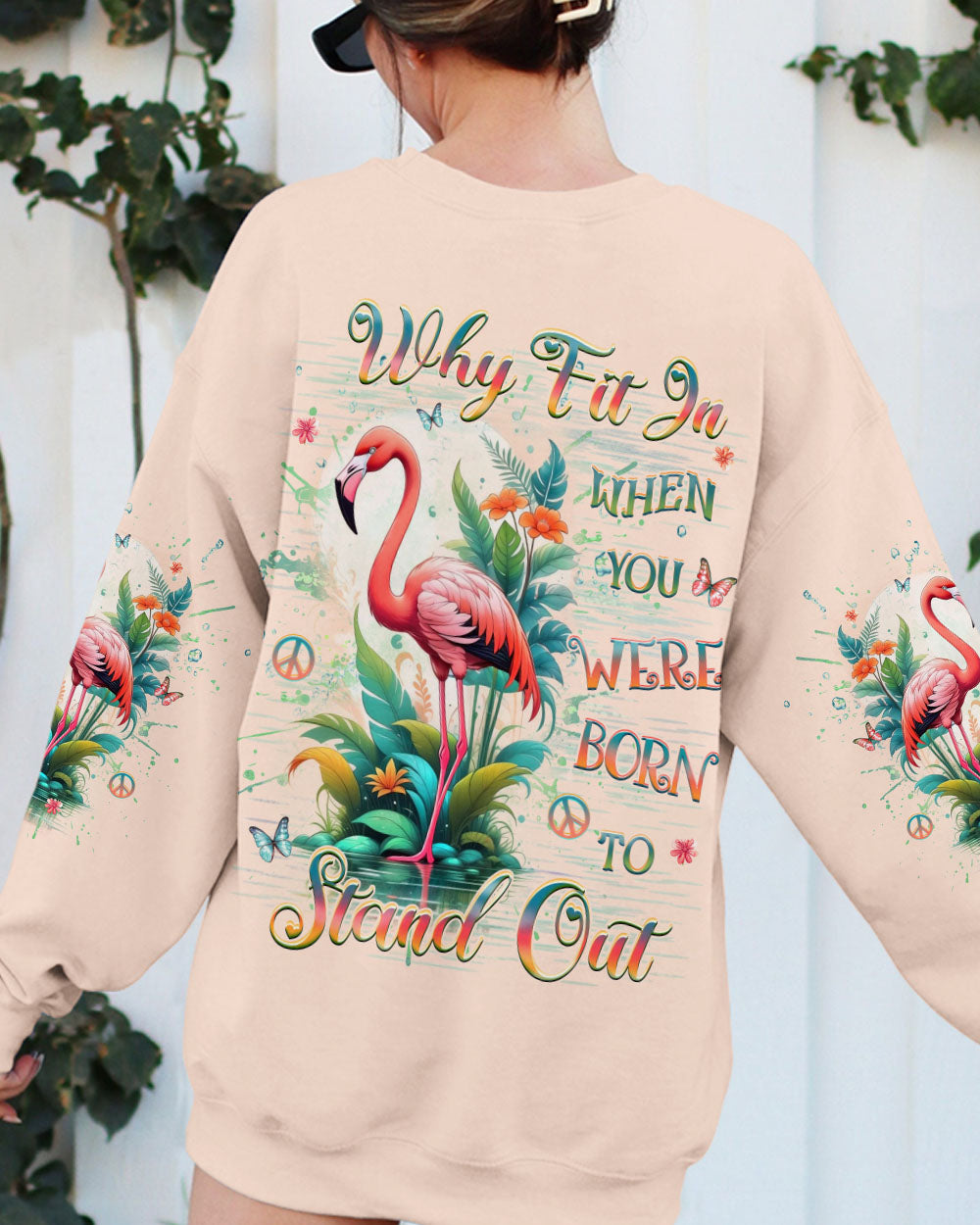 YOU WERE BORN TO STAND OUT FLAMINGO ALL OVER PRINT - YHHG2511242