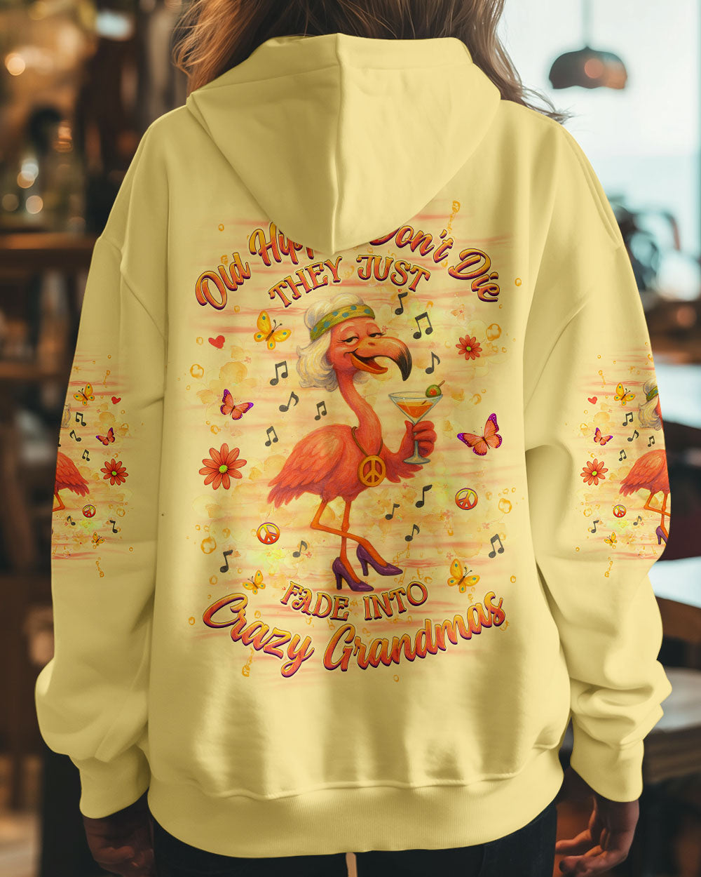 OLD HIPPIES DON'T DIE HIPPIE GRANDMAS FLAMINGO ALL OVER PRINT - YHHG2804252