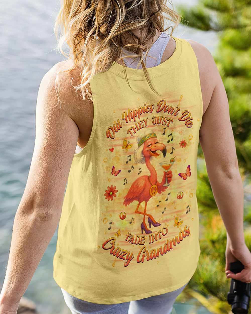 OLD HIPPIES DON'T DIE HIPPIE GRANDMAS FLAMINGO ALL OVER PRINT - YHHG2804252