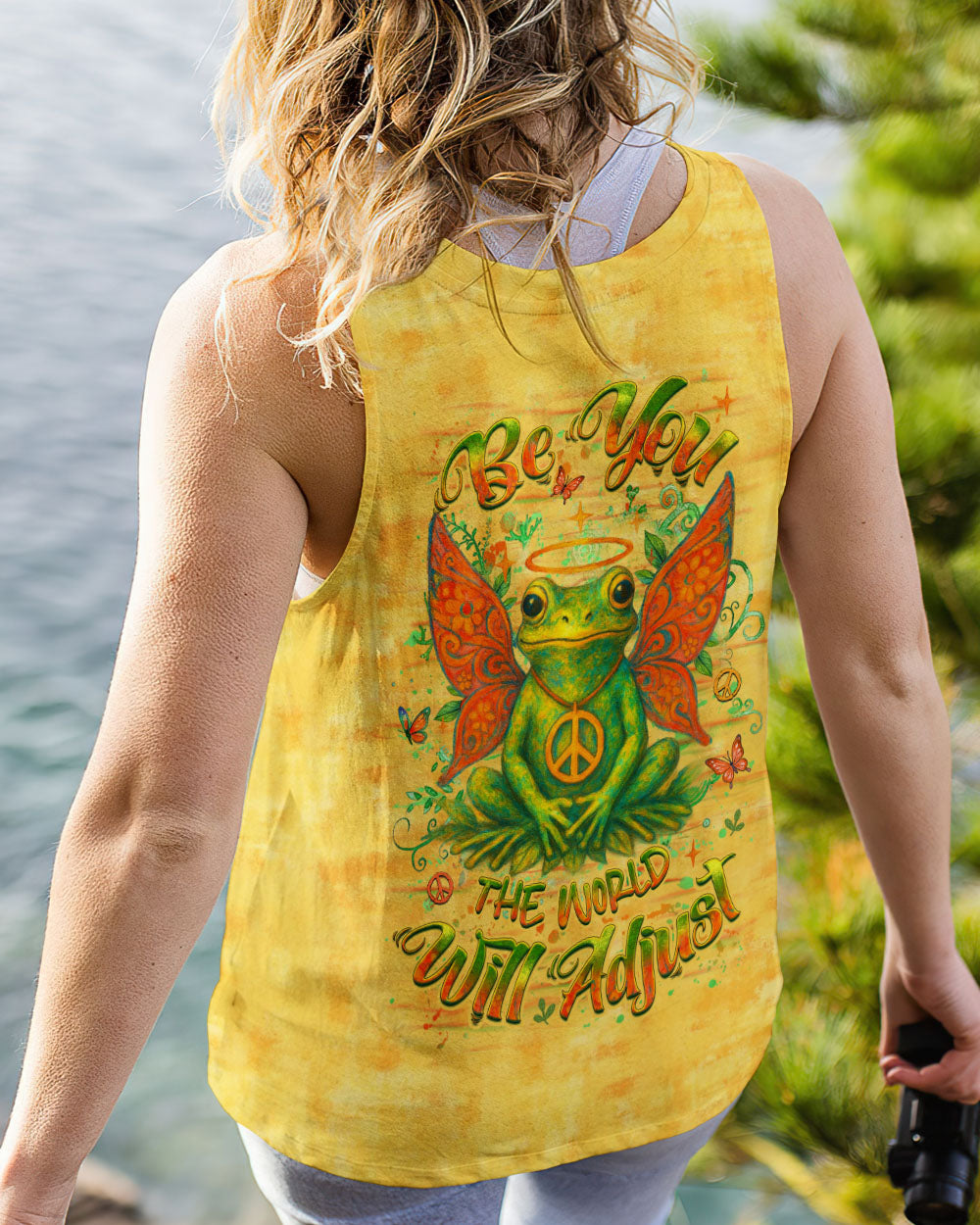 BE YOU THE WORLD WILL ADJUST FROG ALL OVER PRINT - YHHG2905254