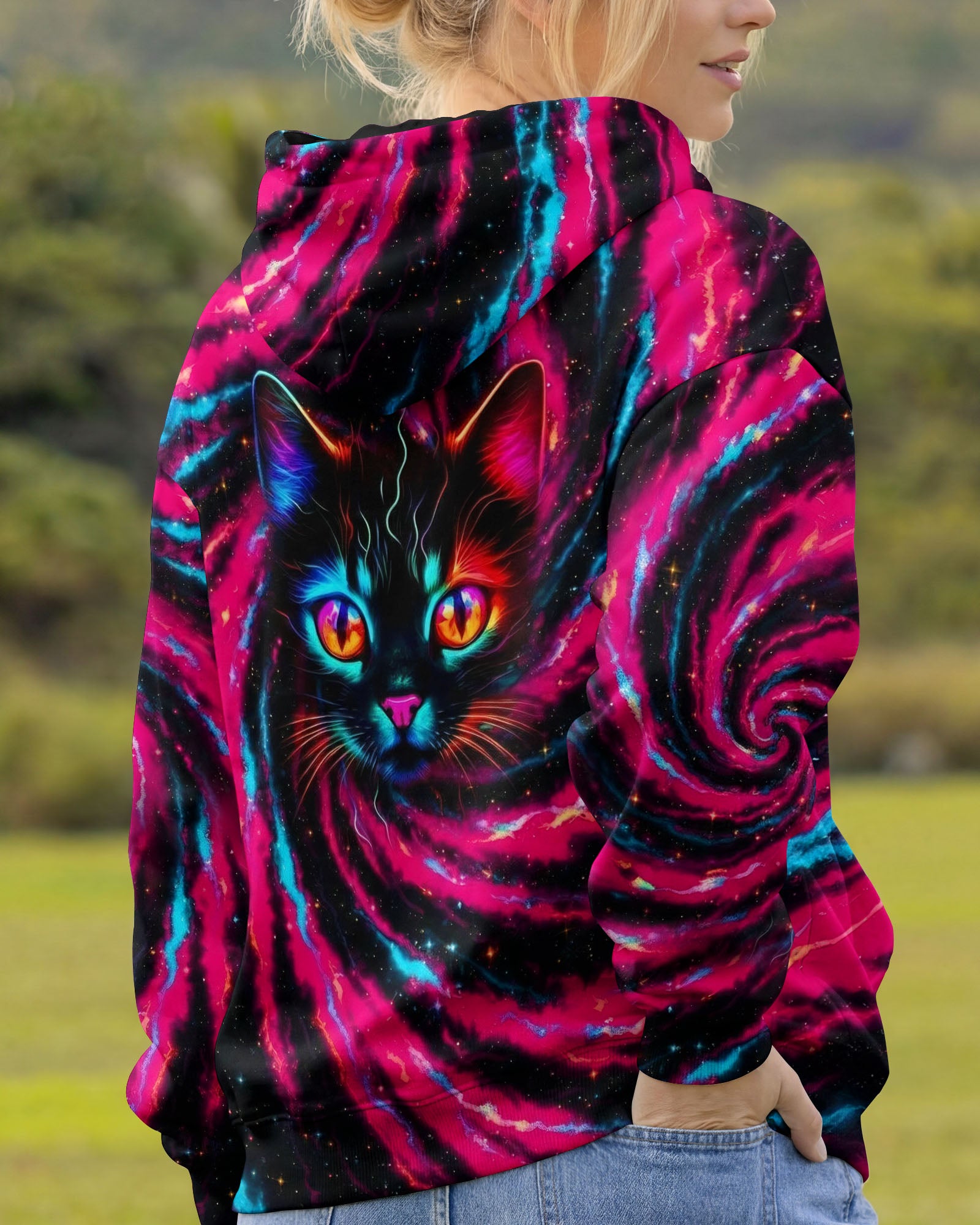 COSMIC NEON CAT ALL OVER PRINT - YHHG3001261