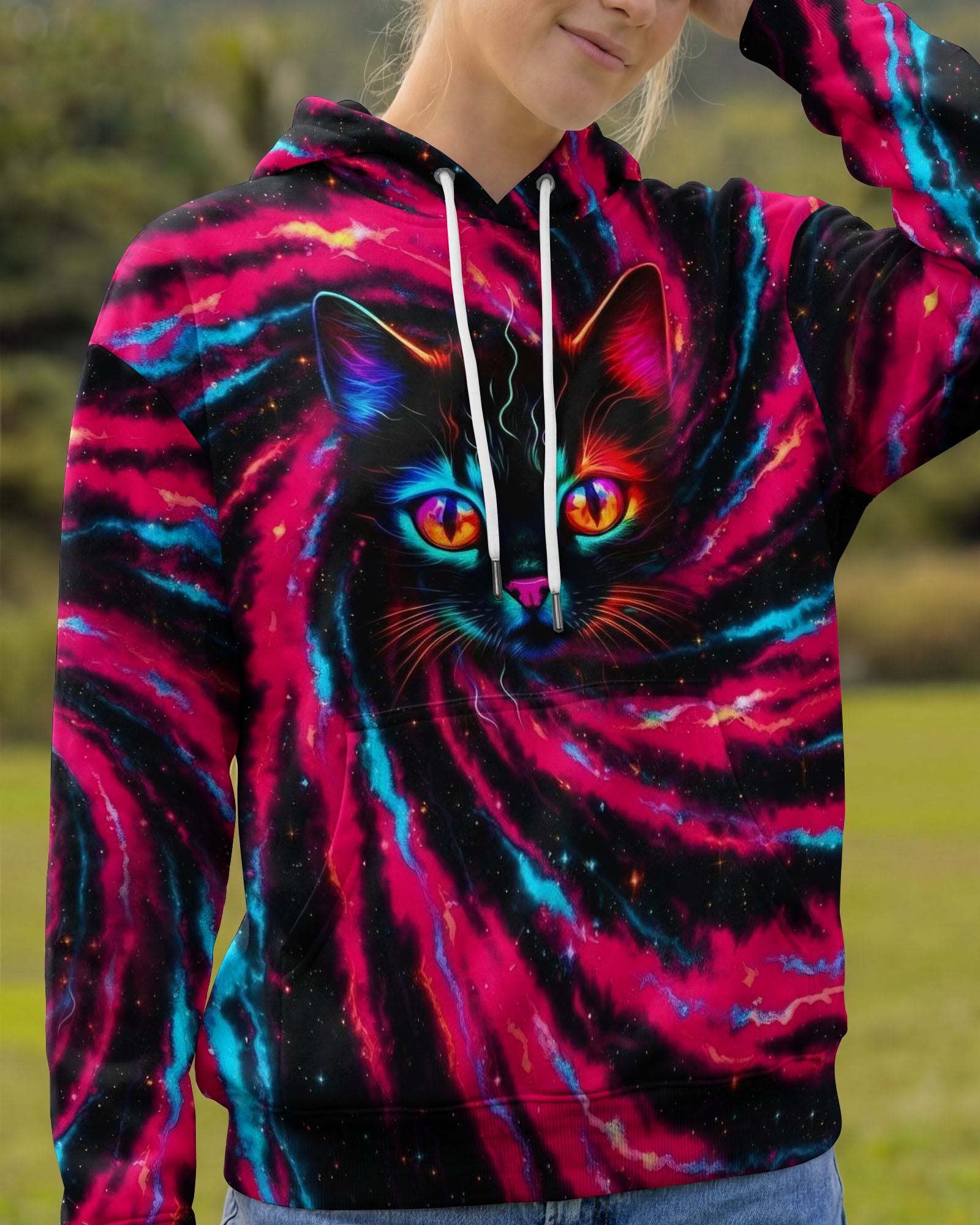 COSMIC NEON CAT ALL OVER PRINT - YHHG3001261