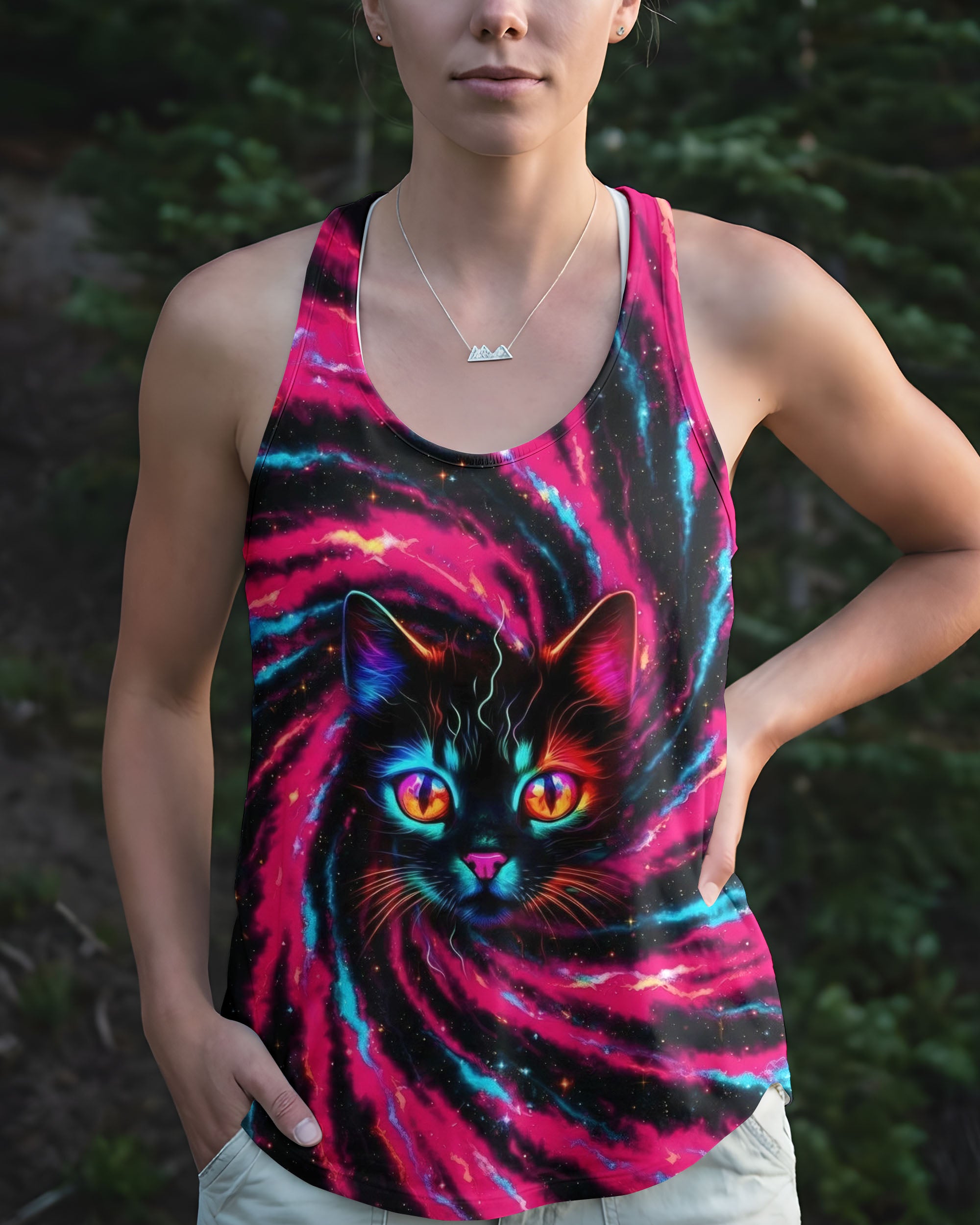 COSMIC NEON CAT ALL OVER PRINT - YHHG3001261