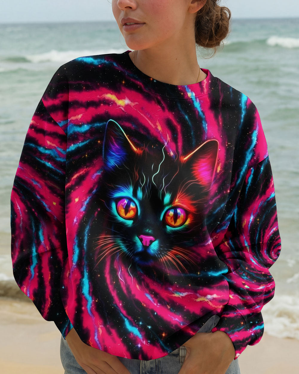 COSMIC NEON CAT ALL OVER PRINT - YHHG3001261