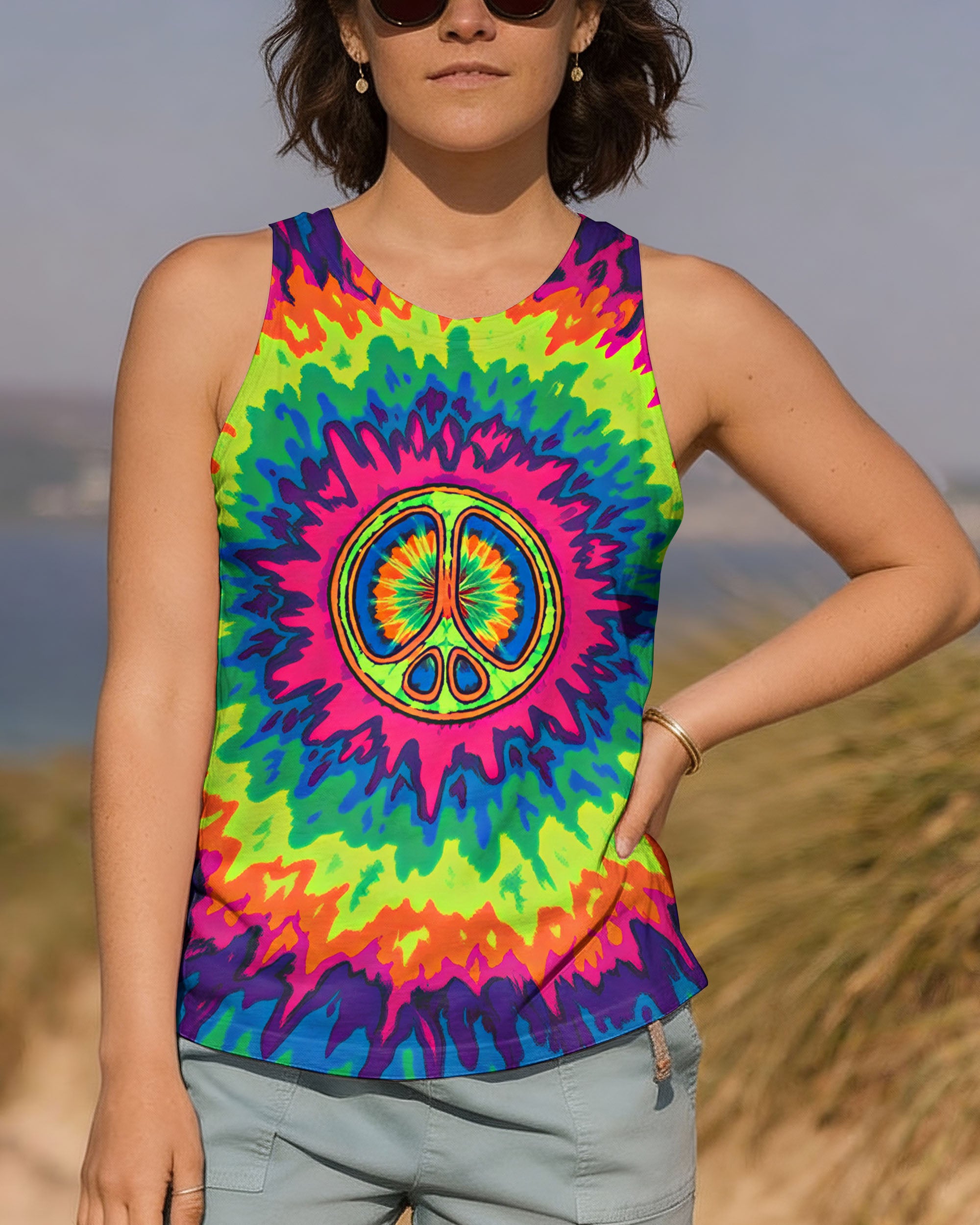 NEON TRIPPY PEACE ALL OVER PRINT - YHHN0801262